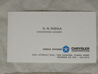 Very Rare Chrysler Missile Division Parking Pass   Buiness Card