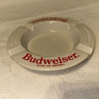 Vintage Budweiser  Beer Ashtray Haeger Made In Usa White Ceramic