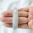 Vintage Genuine Natural Untreated Icy Grey Green Jade Bangle 53mm