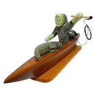 Inuit Hand Carved Spear Hunter Bohan Kealiher Boat Canoe Seal Nome Alaska Decor
