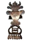 Sterling Silver Mexican Aztec Carved Obsidian Brooch By Sergio