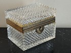 Antique Baccarat French Crystal Ormolu Cut Diamond Box