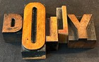 Lot Of 5 Vintage Wood Letterpress Type Printers Blocks Mix Letters Various Sizes