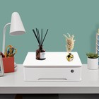 Desktop Storage Box With Lockable Drawer Office Supplies Drawer Organizer White