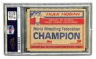 Hulk Hogan Signed 1985 Topps  16 Wwf Wwe Rookie Card 2 Psa