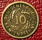 Higher Grade 1924 D 10 Rentenpfennig Coin-apr176