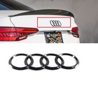 Audi Rings Gloss Black Rear Trunk Lid Badge Logo Emblem For A1 A3 A4 S4 A5 S6 A6