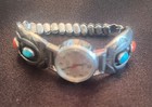 Vintage Native American Navajo Sterling Silver Turquoise coral Working Watch 31g