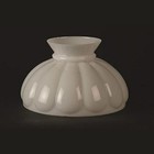 Lehman s Decorative Melon Style Glass Oil Lamp Shade 10  Fitter Opal White