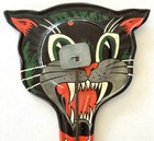 Retro Halloween Noise Maker Toy Black Cat Tin Litho Vintage 1950 s
