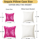12x12 Inch Hot Pink Sequin Cushion Cover - Luxury Sparkling Pillow Case For Sofa