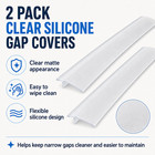 2 Pack Stove Counter Gap Covers 21in Clear Silicone Heat Resistant Kitchen Seal