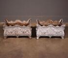 Pair Of 22  French Antique Cast Iron Louis Xv Style Planters flower Pots Garden