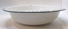 Primitive Old 1890 s 3x12 White Enamelware Bowl Antique Metal Pan W Black Rim