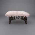 Vintage Victorian Style Cushioned Cast Iron Foot Stool Small Ottoman 12   x12   x7   
