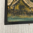 K  Minh Original Oil Painting On Canvas 1960s  1970s Vietnamese Village  Signed