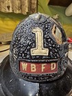 Vintage Aluminum Cairns Bros Fire Helmet W  Leather Badge - West Brownsville Pa 