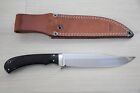 Ic Cut  hiro Knife 7  Blade Bowie Knife Checkered Wood Grip  Seki Japan   Q79