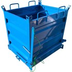 3300lb Load Industrial Self Dumping Hopper  Steel Forklift Waste Bin With Caster