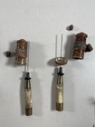 2 Antique Tibetan Buddhist Prayer Wheel Coral Turquoise Handcrafted Cattle Bone