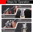 2pcs 1 2   3 4   Water Pipe Threading Tool Integrated Internal   External Pipe