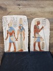 Vintage Egyptian Revival Lot 3 Relief Necklace Stone Wall Plaques Hieroglyphics