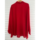 Woman Within Red Beaded Blouse Long Sleeve Button Down Tunic Shirt 5x 38 40