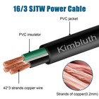Kimbluth 16awg 3 Conductor Sjtw Outdoor Extension Power Cable 10ft