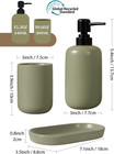 3 Pcs Ceramic Bathroom Accessory Set - Liquid Soap Dispenser  Toothbrush Holder