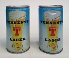 Lot Of 2 Vintage  tennent s Girls  Lager Empty Steel Beer Cans-intact Tabs