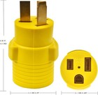 Rvhouse 50a Welder Adapter Cord  Nema 10-50p To 6-50r  Yellow 