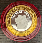 Four Queens Hotel Casino  10 Silver Strike Token 2005 Maneki Neko Cat Red Cap