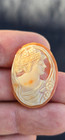 Antique Victorian Hand Carved Hi-grade 3d Greek Goddess Right Face Female Cameo
