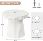 31 5   End Table With Fluted Pedestal Round Bedside Table Nightstand For Bedroom