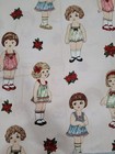 Paper Doll Christmas Windham Fabric Poinsettia 20 Inches Flower Retro Girl Child