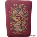 Antique French Louis Xv Needlepoint Foot Stool Ottoman Walnut Bench Victorian