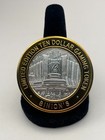 Binions Casino Las Vegas Nevada  10 Dollar Gaming Token  999 Silver