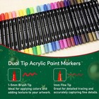 Recheel 30 Colors Acrylic Paint Markers  Dual 1 Count  pack Of 30   30 