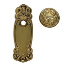 Art Deco Door Knob Set In Solid Stamped Brass Nouveau Hardware Antique Style