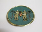 Jerusalem Israel Harvest Metal Gold Tone Plate Wall Hanging Vintage Souvenir 
