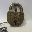 Antique Vintage North Pole Admiral Byrd s Expedition Brass Padlock Lock Key Work