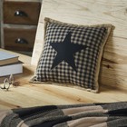 Vhc Brands Black Check Star Pillow 12x12