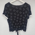 Womens French Pastry Black White Top Cat Kitty Size L