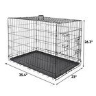 2x Folding Metal 36  Large Dog Crate Kennel Pet Cage W  2 Doors  tray Pan Black