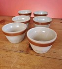 6 Gres De Gien France Vintage Sandstone Cooking Bowls 4  X 2 1 2  Rustic Baking 