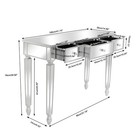 3-drawer Mirrored Console Table - Silver  Mdf  Square Legs   Large Capacity
