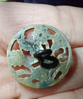 3 Antique Victorian Pierced Stamped Picture Buttons Garden Nymph Art  Nouveau 