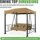 Beige Replacement Swing Cover For Sonoma Palm Canyon Sydney Swing