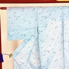 Japanese Kimono  yukata  Cotton light Blue flower traditional history N841