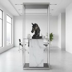 Horse Head Statue Artistic Design Desktop Sculpture Golden Trims For Entryway
